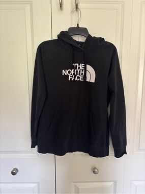 The North Face Black white logo Hoodie women’s large